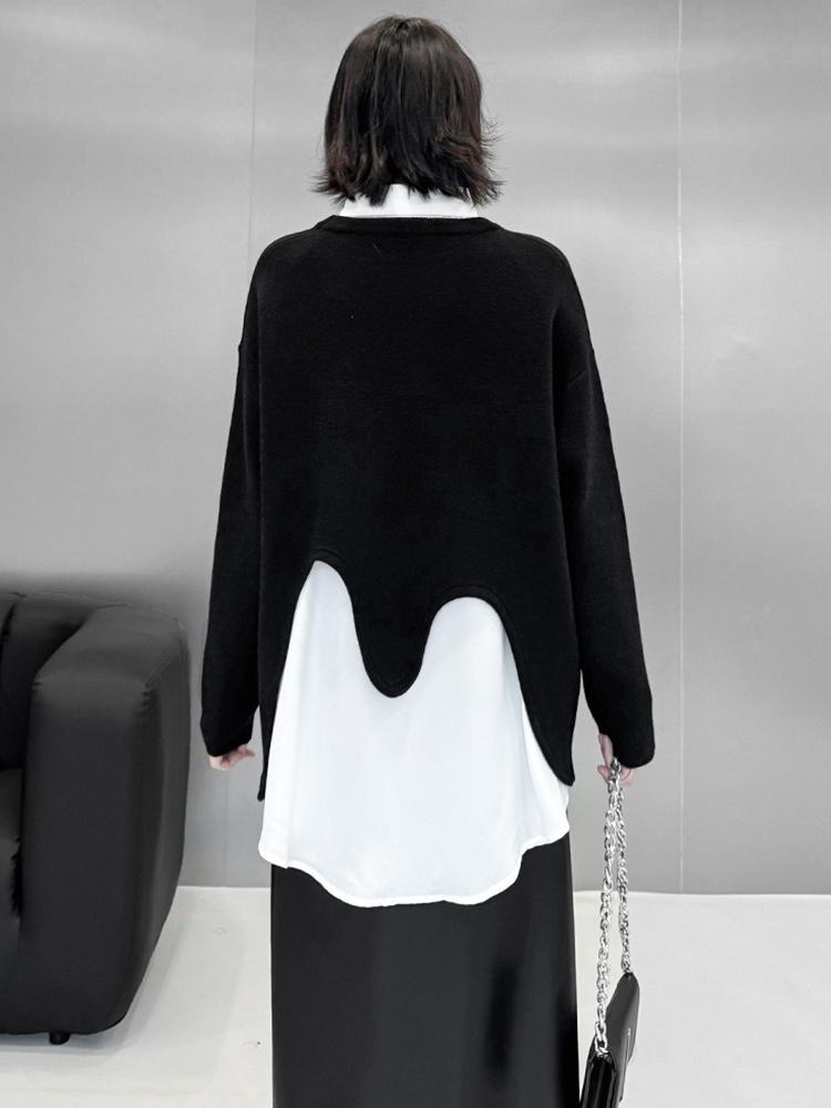 Xitao Асимметричный вязаный свитер с круглым вырезом GMM1288