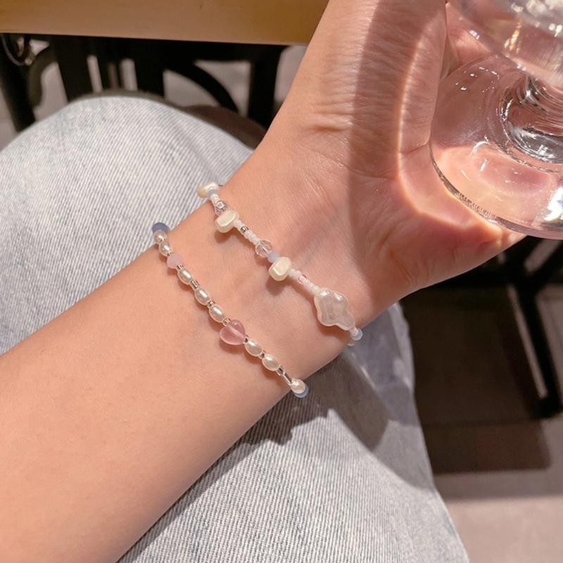 Imitation Pearls Beaded Bracelets Women Light Luxury Design Exquisite High-grade Boudoir Couple Adjustable Jewelry