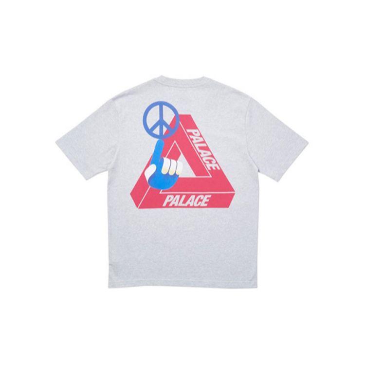 Palace Футболка Tri-Smiler серая меланжевая унисекс-топы P18TS102