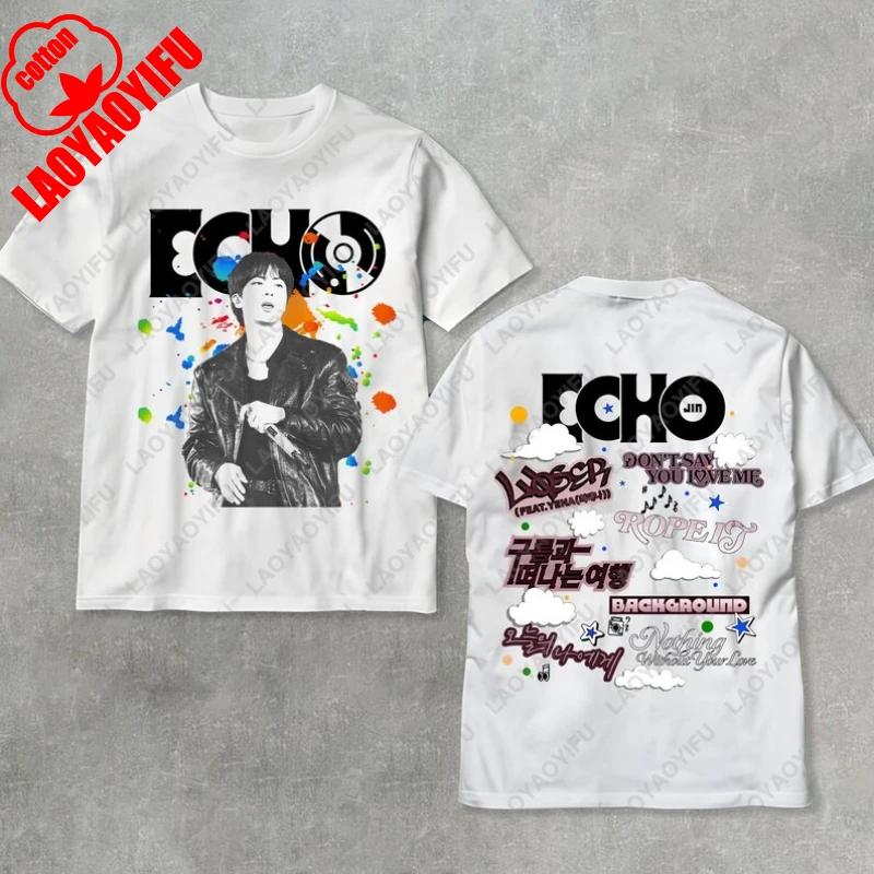 Retro Echo Треклист Run Seokjin Ep Тур 2025 Джин Хлопковые Футболки Не Говори, Что Любишь Меня Футболка SuperTuna Kpop Фан Армия Женская Мужская Топы