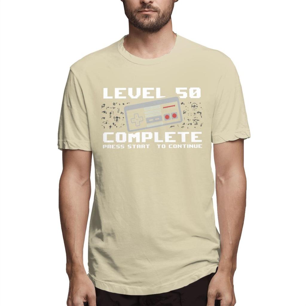 Unisex 50 Years Old Born In 1971 Tshirt Level 50 Complete 1968 Gamer 50th Birthday Gift Pure Cotton Tees Harajuku Adult Shirt