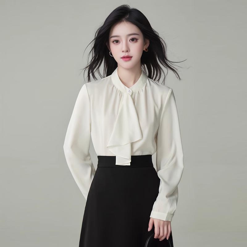Trolman Women's White Irregular Ribbon Blouse