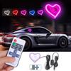 Car LED Window Lights Interior Decoration Lights Glowing Heart Atmosphere Lights USB Wiring Car Modification Neon Car Decoration