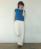 RONRON Mini Label Crop Short Sleeve Deep Blue