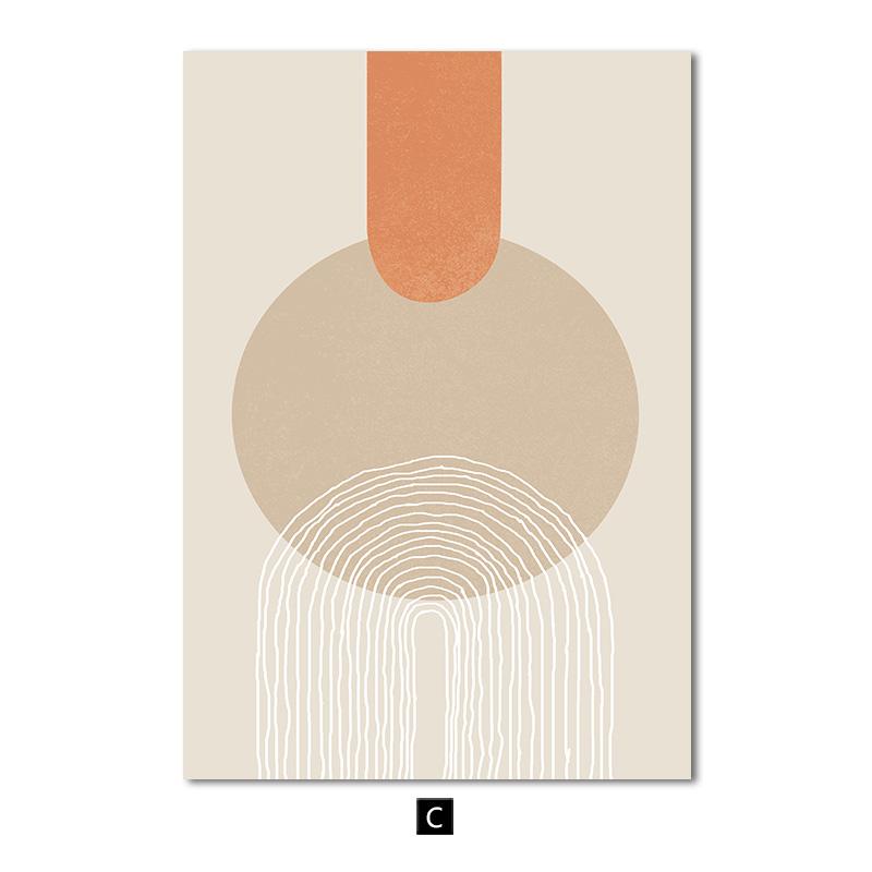 Геометрическая абстрактная линия женский постер Моранди оранжевый красочный холст картина настенная художественная печать картина для украшения гостиной