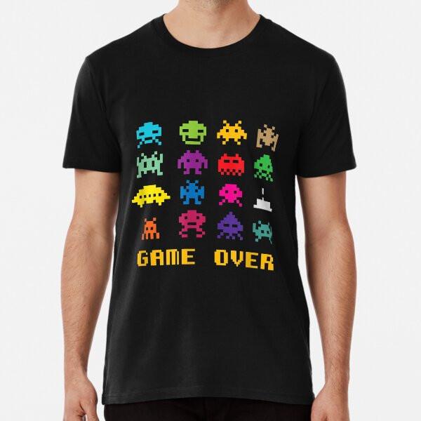 Футболка Game Over ретро инопланетные захватчики 80-е 8- S до 5XL Сделано в Австралии/США Футболка