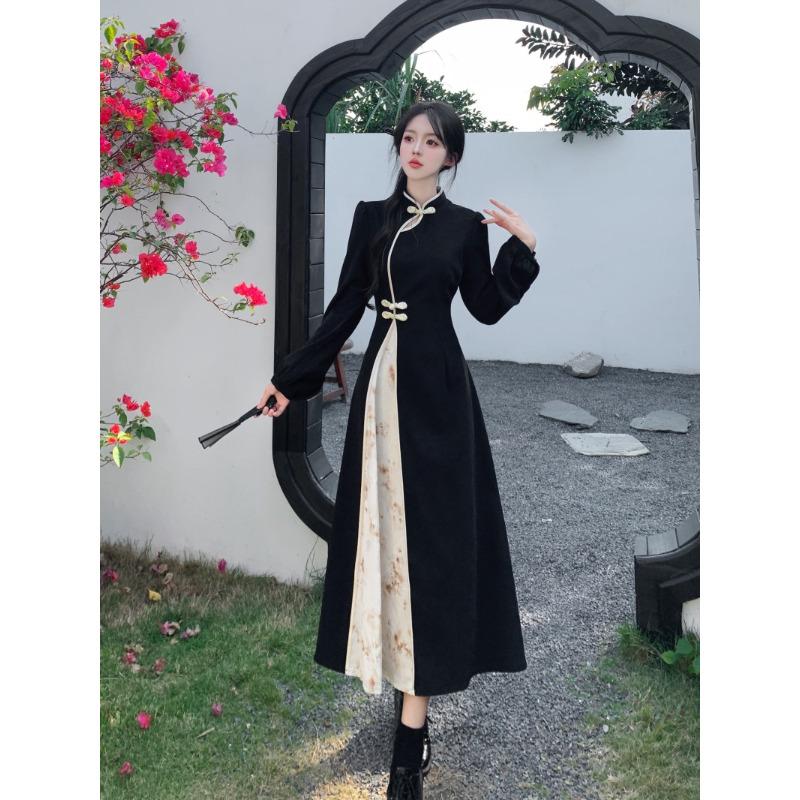 Chinese Style Retro Cheongsam Chinese Oversized Dress Long Qipao