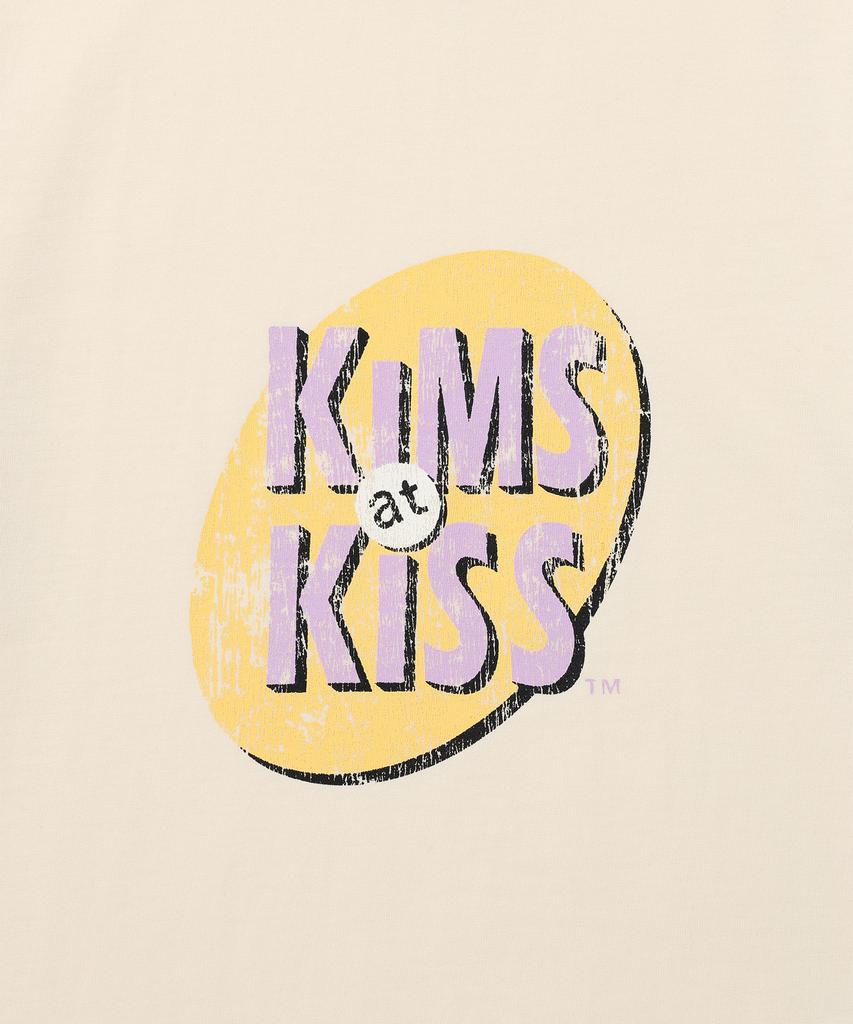 Kimseupeulesikoteunmakes Футболка с принтом At Kiss Ringer Кремовый