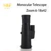 Outdoor Mini Portable Monocular 6-18x42 Zoom Ed Glass Binocular Telescope For  With Bak4 Prism