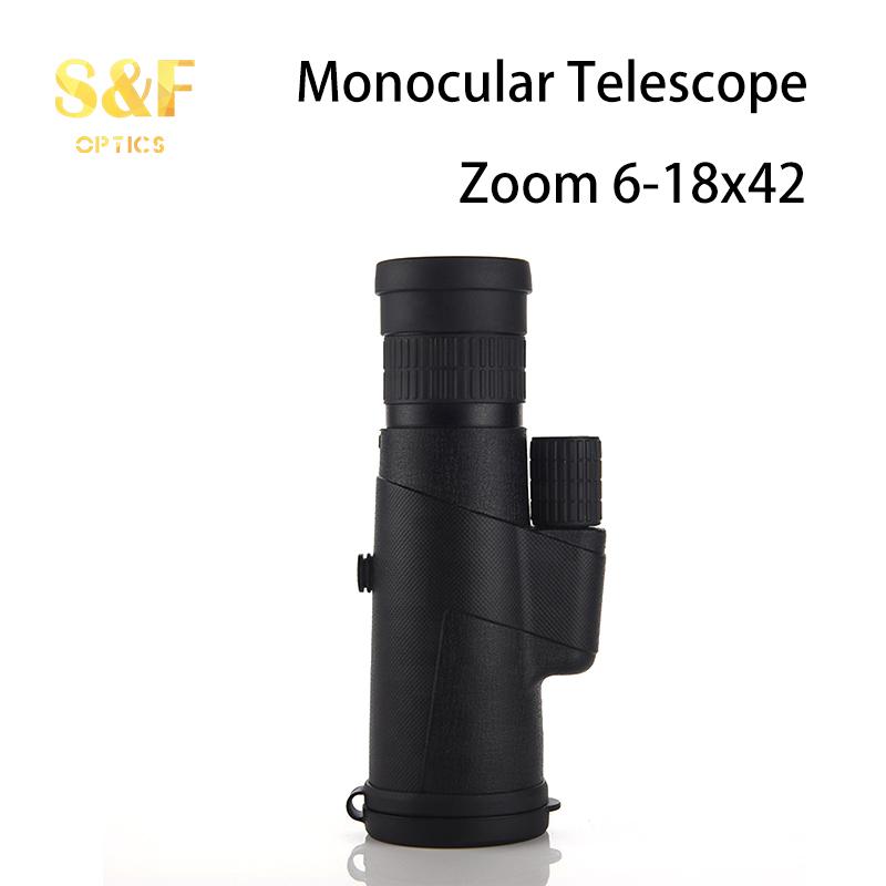 Outdoor Mini Portable Monocular 6-18x42 Zoom Ed Glass Binocular Telescope For With Bak4 Prism