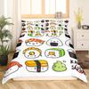 Three-Piece Catering Rice Ball Animation Digital Printing Quilt Pillowcase Bedding