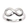 Серебряное Кольцо "Бесконечность" серебро (родий) - 16x7 мм