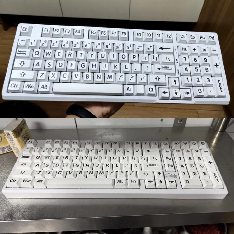 Оригинальный набор черных и белых кейкапов с профилем OEM, 125 шт., для механических клавиатур, расширенный, для комфортного набора текста