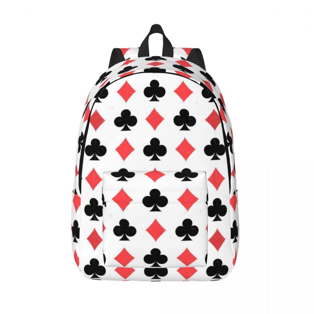Рюкзак с узором игральных карт Пики и Бубны Горячая Распродажа Daypack Большой Вместимости BookBag Школьная Сумка Наплечные Сумки для Мужчин Женщин