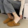 Lazy People Pedal Boken Baotou Half Slippers Women's 2025 Spring and Summer New Super Fire Outer Wear Flat-bottomed Casual Half Slippers