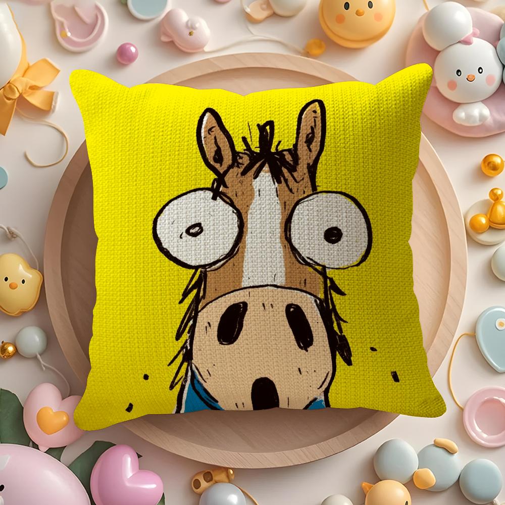 Funny Abstract Funny Animals Pillow Case Pattern Printed Pillowcase for Living Room Sofa Cushion Cover Bedroom Decor