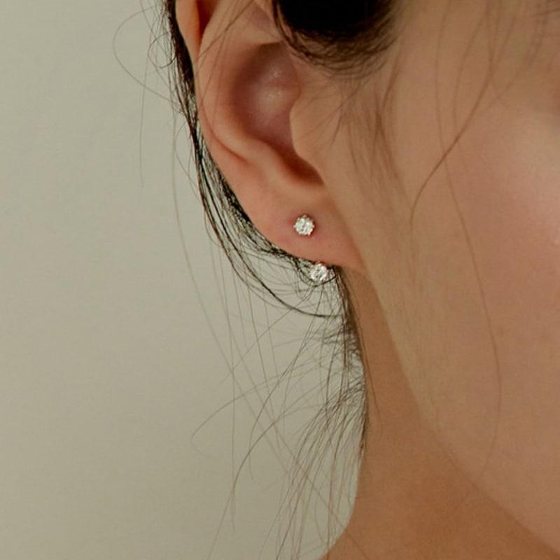 murmur [925silver]Cubic earjacket earrings
