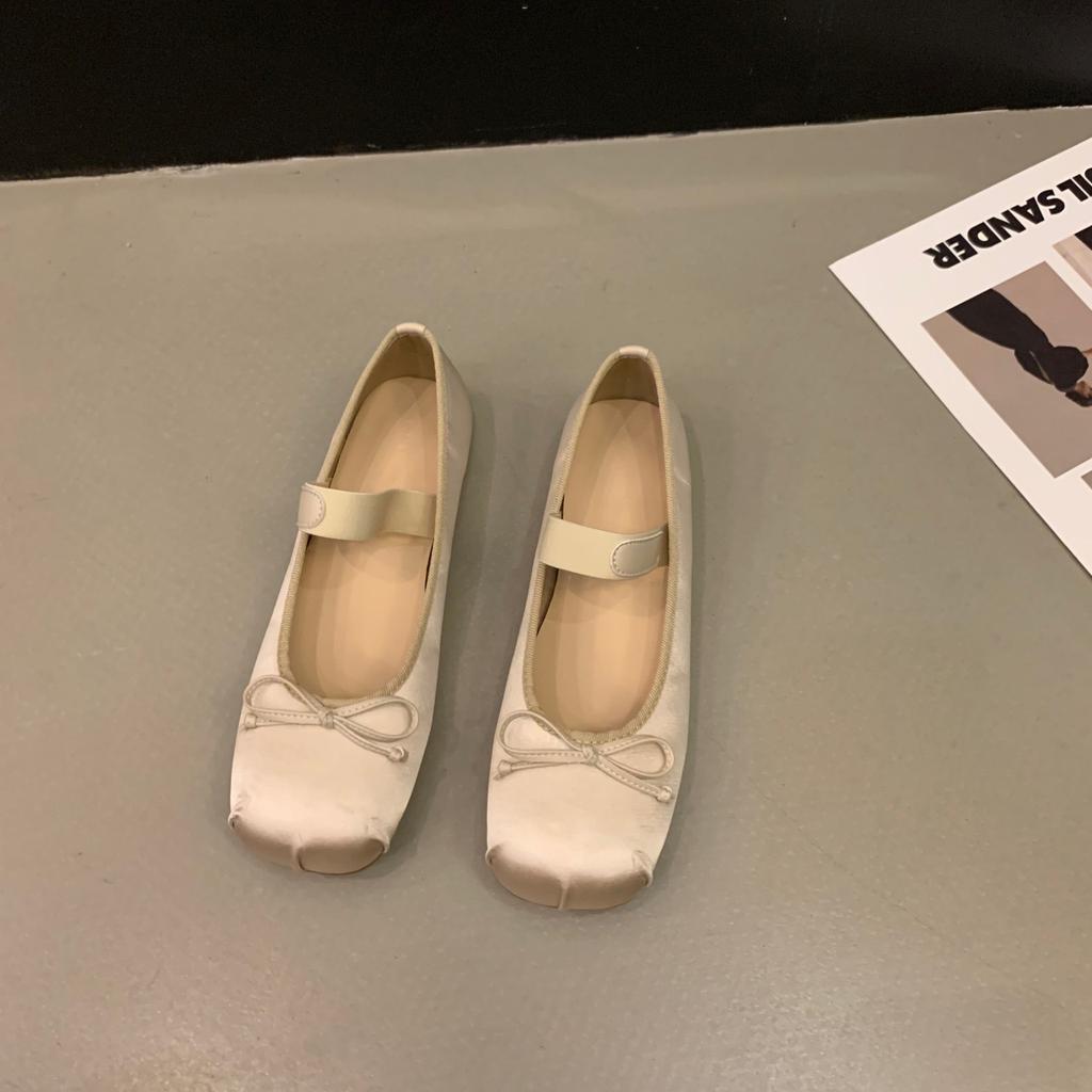 Балетки из атласного шелка женские балетки с резинкой-бабочкой женские мягкие туфли Мэри Джейн балетки женские Zapatos Mujer