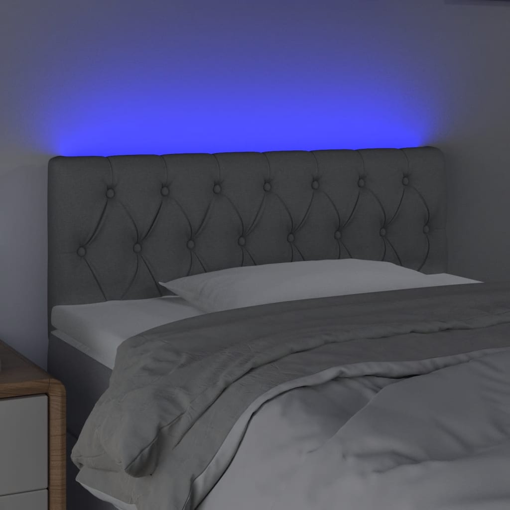 LED Headboard Light Grey 90x7x78 88 cm Fabric