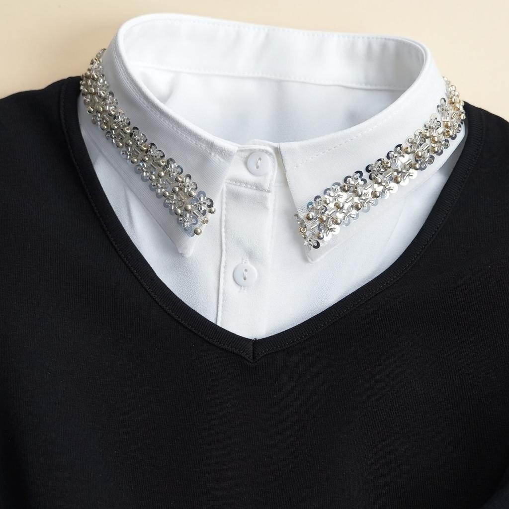 1 Piece of Luxurious Original Beaded Exquisite Women's Fake Collar, Versatile and Suitable for Spring, Summer, Autumn and Winter