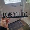 1PC Classic Metal "LOVE YOU BYE" Sign - Geometric Wall Art For Living Room, Indoor Wall Decor - Unique Home Decoration & Gift Idea For Valentine's Day