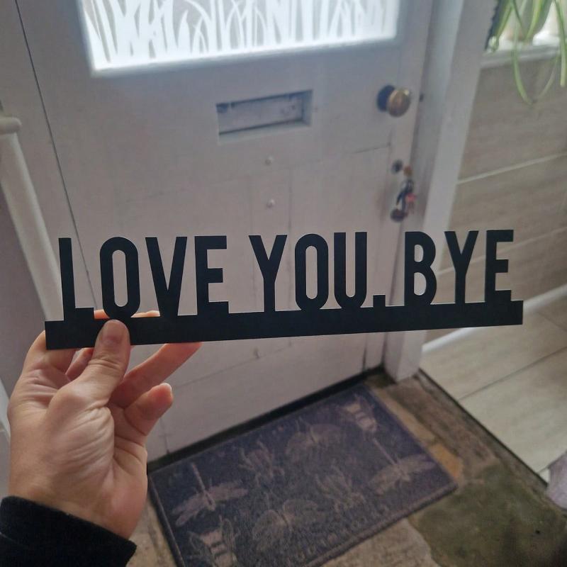 1PC Classic Metal "LOVE YOU BYE" Sign - Geometric Wall Art For Living Room, Indoor Wall Decor - Unique Home Decoration & Gift Idea For Valentine's Day