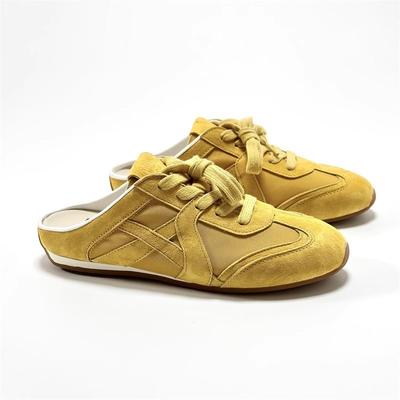 Полушлепанцы женские летние на плоской подошве, цветные, с кожаным носком, без каблука, ленивые маленькие белые туфли