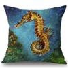 Summer Home Decoration Oil Painting Tropical Ocean Fish Sofa Throw Pillow Cover Nemo Fish Cotton Linen Cushion Cover Cases