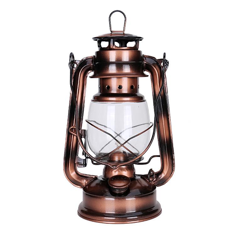 Vintage Iron Hurricane Lantern: Outdoor Kerosene Lamp & Decorative Light for Camping