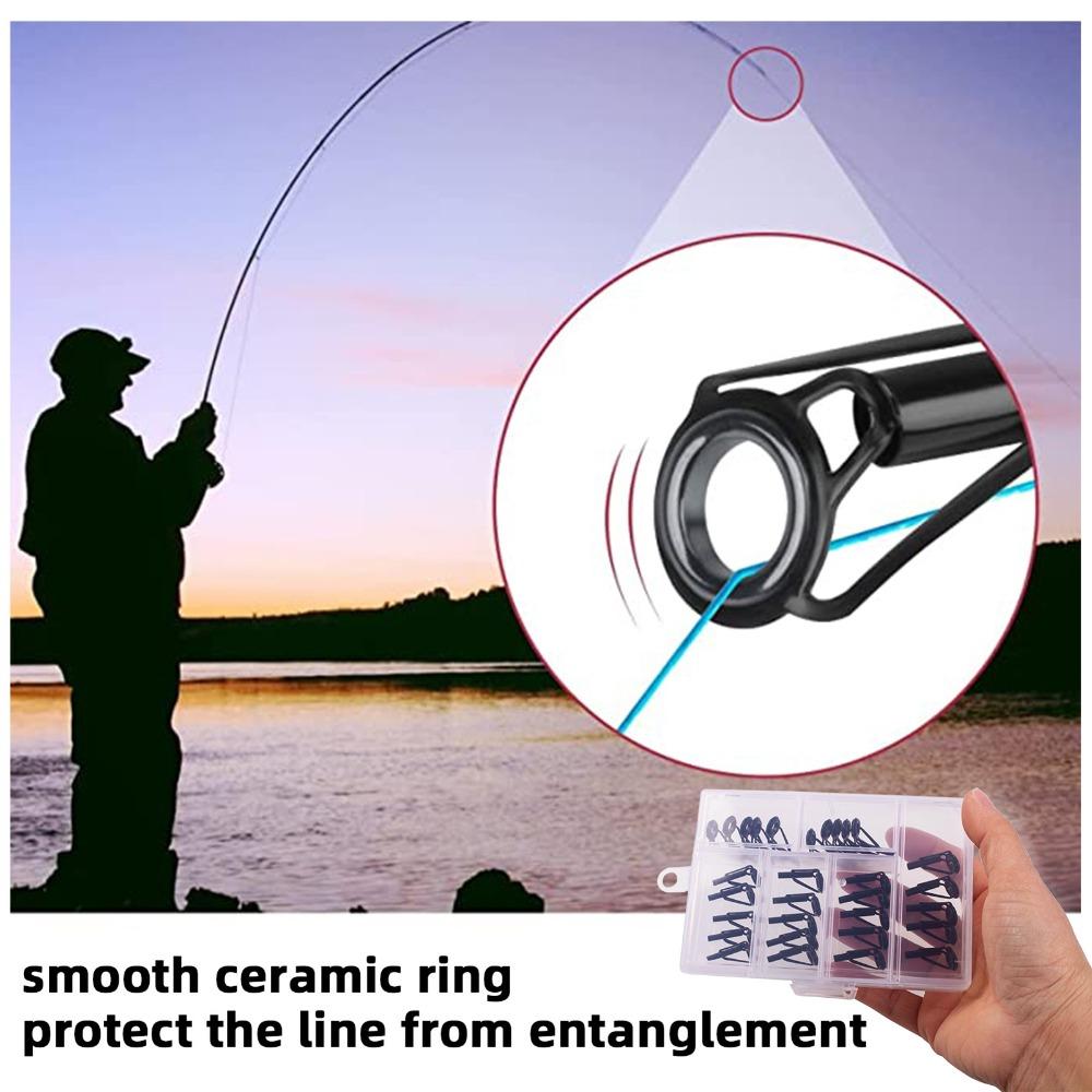30PCS Stainless Steel Fishing Rod Tip Repair Kit Fishing Rod Replacement Tips for Baitcasting Rods