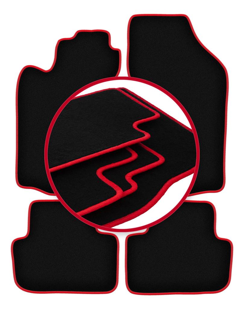 Велюровые коврики с красной окантовкой для: Alfa Romeo GT купе (2003-2010)