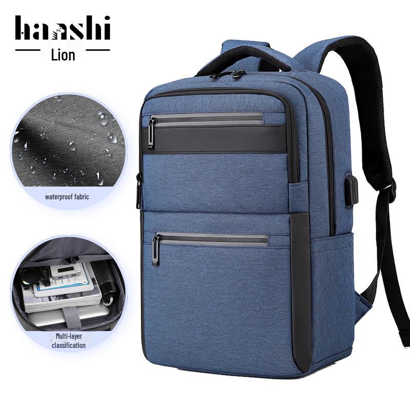 High-End Fashion Men's Waterproof Travel Backpack with Large Capacity