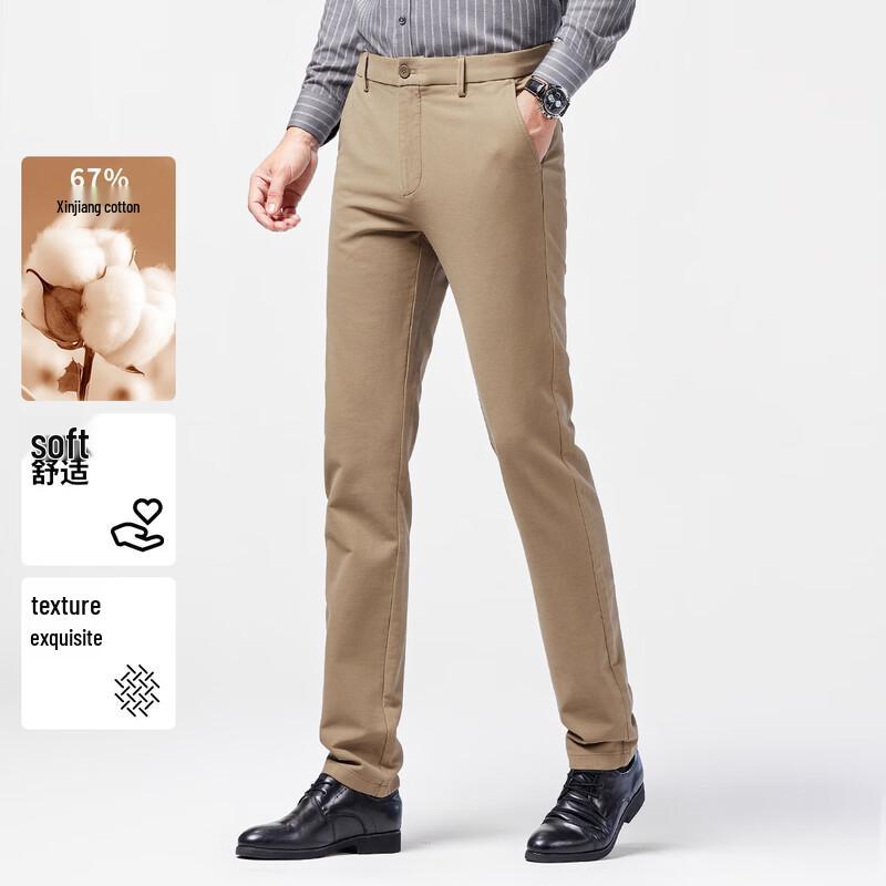 Мужские зимние прямые брюки Langdeng в стиле business casual
