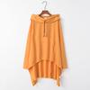 Women's Spring and Autumn Long Hooded Sweatshirt Casual Loose Solid Colour Plus Size Tops