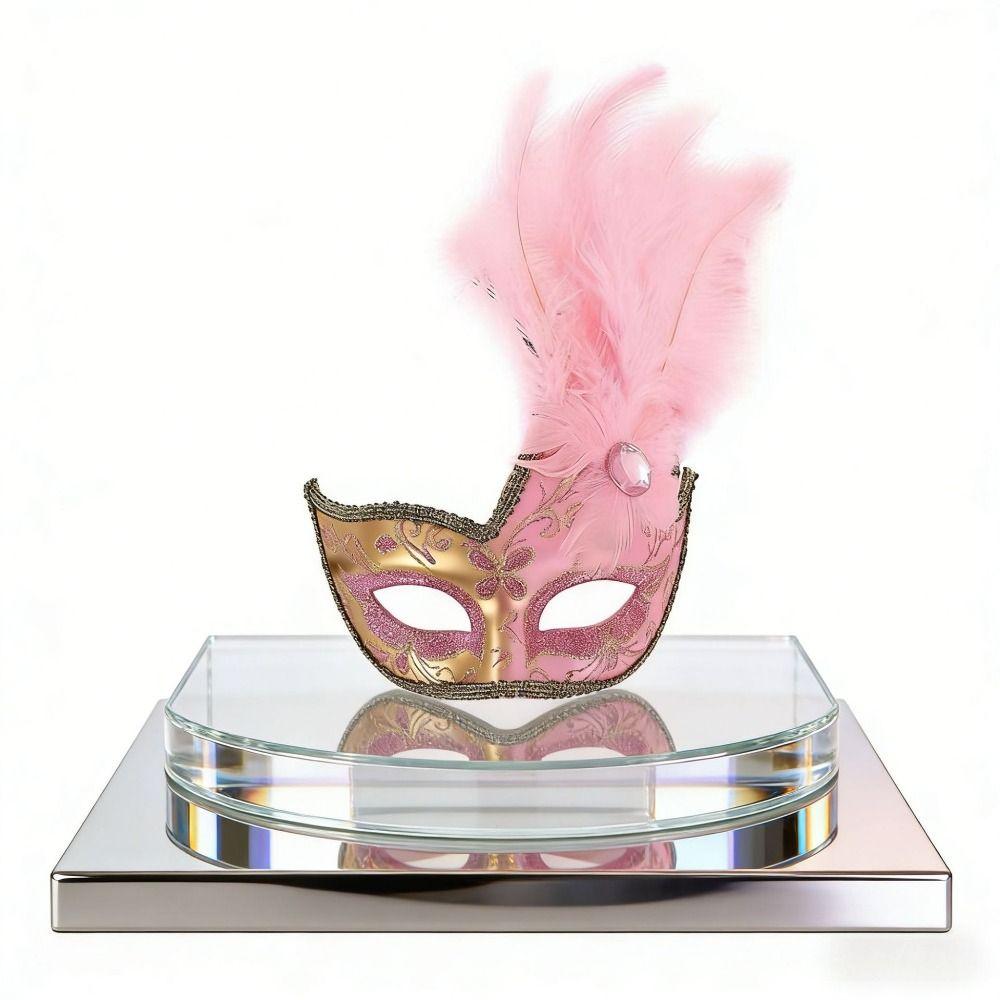 Seductive Style Feather Mask Rhinestone Masquerade Ball Mask Makeup Festival