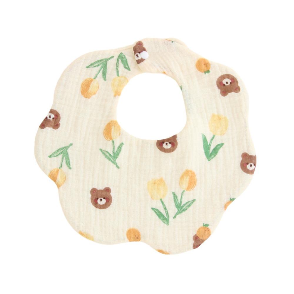 Baby Bib Baby Six-layer Gauze Saliva Towel Petal Bib Newborn Rotatable Saliva Towel Baby Bib