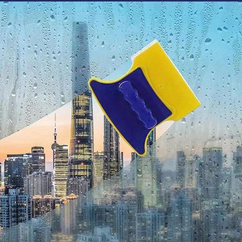 Прочный магнитный очиститель стекла Двусторонний скребок Бытовая уборка с веревкой 1,2 м Страховочный шнур для мытья окон в ванной