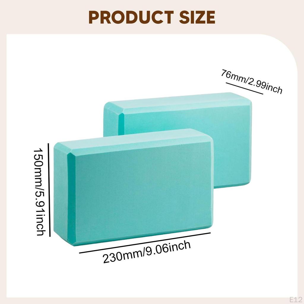 2 Pieces Yoga Blocks EVA Foam Anti Slip Soft Exercise Accessories for Gym Stretching