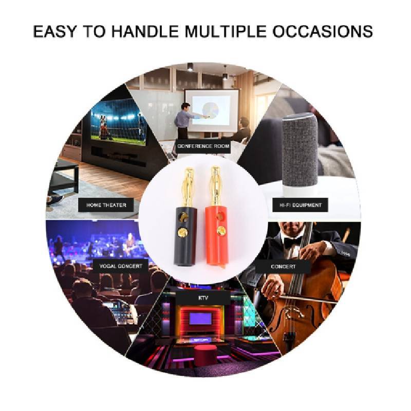 Аудиоразъем 4 мм Позолоченный штекер-фонарик С винтами Для DIY Hi-Fi проектов