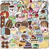 50Pcs Cartoon Food Shop Graffiti Stickers Guitar Notebook Luggage DIY Waterproof Stickers