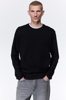 Джерси-топ HM Regular Fit черного цвета