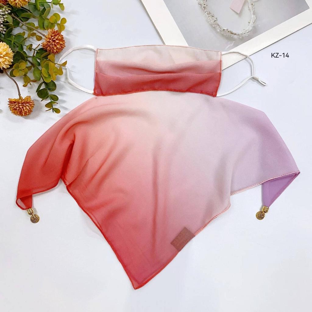 Постепенно меняющая цвет дышащая солнцезащитная маска новая простая универсальная вуаль женский разнообразный шелковый шарф шарф-солнцезащита шарф