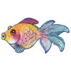 Iron-on Patch - MC - Multicolored Fish - 3 Cm X 6.5 Cm - Sequins - Textile Decoration