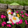 Simulated Duck Umbrella Ornament Handicraft Cartoon Resin Animal Sculpture  Balcony Garden Supplies