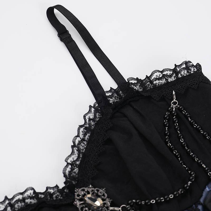 Gothic Dark Two-Color Jacquard Sling Dress & Lolita Cardigan Set