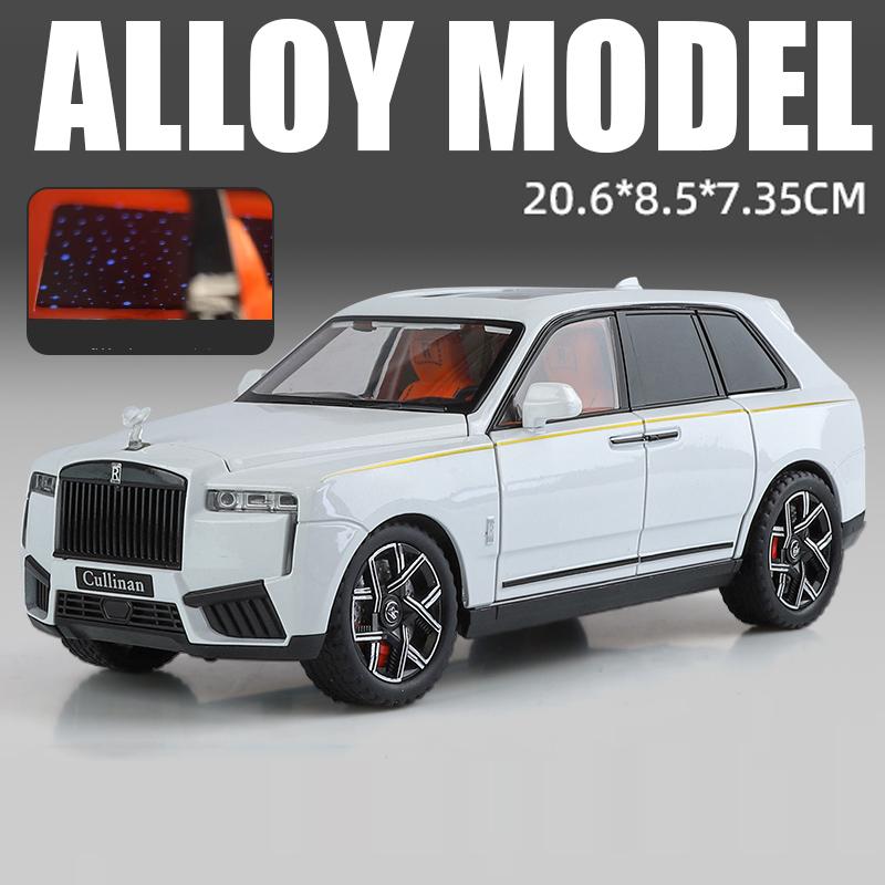 1:24 Rolls-Royce Cullinan Spectre Car Model Toy Starry Sky Top Shock Absorption Alloy Diecast Vehicle Models Gift Ornaments