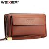 Men Wallets with Coin Pocket Zipper Double Zipper Male Wallet Long Large Men Purse Coin Clutch Bag Black Business