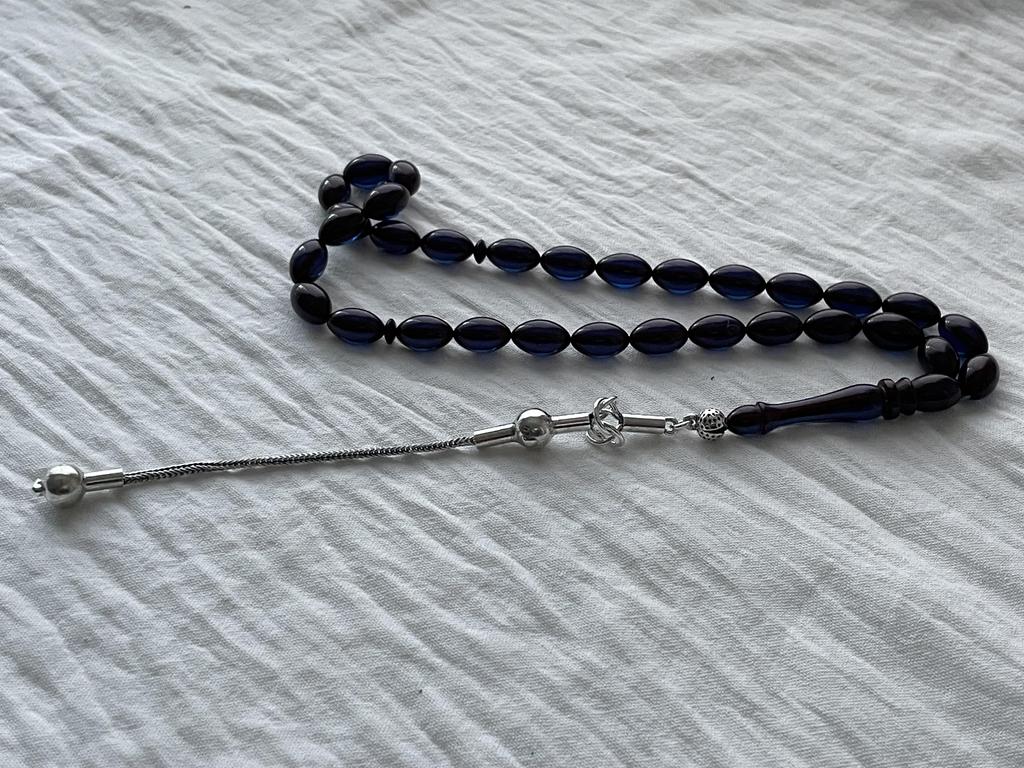 Огненные янтарные четки из стерлингового серебра 925 пробы с кисточками Розарий Teasbeh Rosari Ювелирный аксессуар Подарок