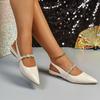 Women's Sandals One-Strap Rhinestone Slip-On Flat Heel Pointed Toe Fairy Tale Style Outdoor Wear Rubber Outsole High Heels