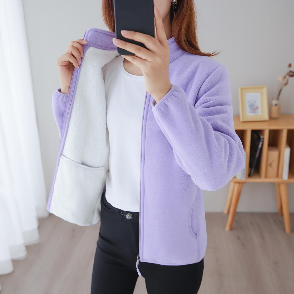 Women's Fleece Jacket for Autumn and Winter, Thickened Fleece Warm Coat, Double-sided Fleece Top
